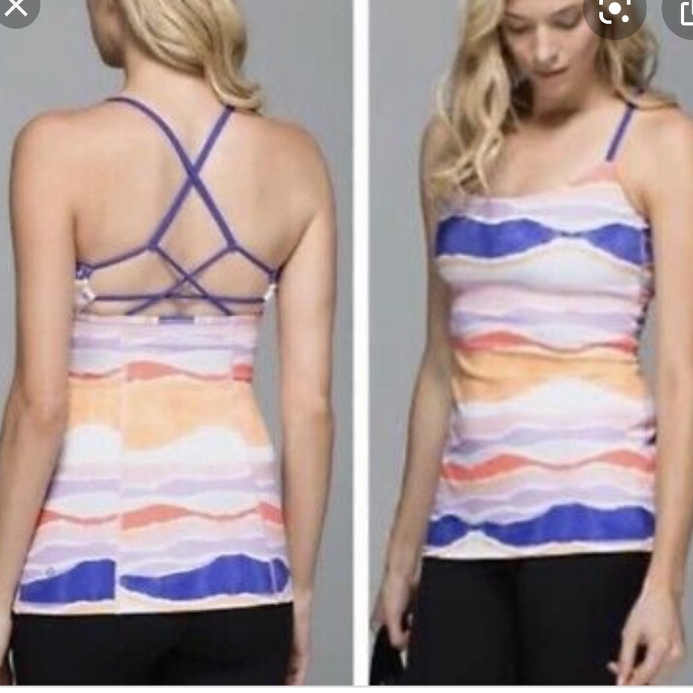 Lululemon Dancing Warrior Tank Bleacher Stripe